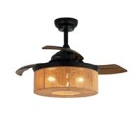 Ventilatore da soffitto Cecotec con luce EnergySilence Aero 3600 Invisible Natural Style, motore DC da 25W, luce LED, 3 pale retrattili.