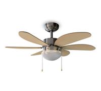 Cecotec EnergySilence Aero 350 Ventilatore da Soffitto con Luce Pale Reversibili 50W Legno/Bianco