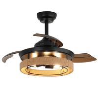 Cecotec Ventilatore da Soffitto con Luce EnergySilence Aero 3600 Invisible Natural Design. Corda Naturale, 25 W, Diametro 91 cm, Telecomando, Timer 8 Ore, 6 Velocità, 3 Pale, Estate/Inverno