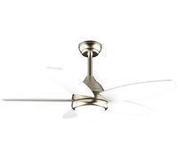 Cecotec - Ventilatore da Soffitto con Luce EnergySilence Aero 4200 GoldWhiteWood - 53W, Diametro 42”, Luce LED 15W in 3 Tonalità, Telecomando, Timer Selezionabile, 3 Velocità e 5 Pale