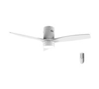 Cecotec Ventilatore da Soffitto con Luce LED Energysilence Aero 5600 Classic White, 40W, Motore DC, Diametro 132cm, 3 Pale, LED 18W, Timer, 6 Velocità, Telecomando, Funzione Estate o Inverno
