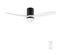 Cecotec Ventilatore da Soffitto con Luce EnergySilence Aero 5600 Aqua Black&White Connected. 40 W, LED 18 W, Diametro 132 cm, Wi-Fi, Telecomando, Protezione IP44, Timer 8 Ore, 3 Pale, 6 Velocità