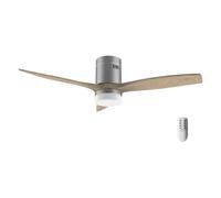 Cecotec Ventilatore da Soffitto con Luce LED Energysilence Aero 5600 Classic Steel, 40W, Motore DC, Diametro 132cm, 3 Pale, LED 18W, Timer, 6 Velocità, Telecomando, Funzione Estate o Inverno