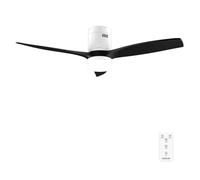 Cecotec Ventilatore da Soffitto con Luce e Telecomando da 132cm EnergySilence Aero 5600 Classic White&Black. Motore DC 40W, 3 Pale, Luce LED, Timer, 6 Velocità, Modo Winter/Summer, Relax e Aria Fresca