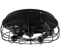 Cecotec - Ventilatori da Soffitto EnergySilence LampAero 600 Iron Design - Paralume Legno Bicolore, 20 W, Lampada Inclusa, Telecomando, Timer 8 Ore, 3 Velocità, 5 Pale, Estate/Inverno