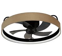 Cecotec Ventilatore da Soffitto con Luce EnergySilence LampAero 650 Beige Design. Paralume in Vimini, 20 W, Lampada Inclusa, Telecomando, Timer Fino a 8 Ore, 3 Velocità, 5 Pale, Estate/Inverno
