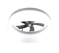 Cecotec - Ventilatori da Soffitto EnergySilence LampAero 650 White Design - Paralume in Vimini, 20 W, Luce LED, Telecomando, Timer Fino a 8 Ore, 3 Velocità, 5 Pale, Estate/Inverno