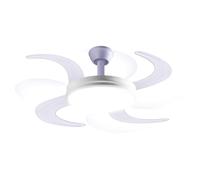 Ventilatore da soffitto con 4 pale a scomparsa Ø108cm, Ø108 cm x h. 39 cm Bianco