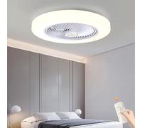 Ventilatore da Soffitto con Illuminazione A LED Moderno Dimmerabile 36w Ventilatore da Soffitto Lampada Ventilatore Silenzioso Lampada da Soffitto Ventilatore Invisibile Lampada da Soff, White