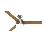 Hunter Fan 132 cm/52 inch Finley Brushed Nickel Indoor Ceiling Fan with Light Kit and Handheld Remote, Summer/Winter Operation, Model 52695