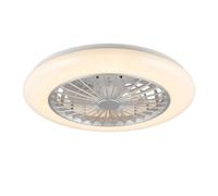 Ventilatore da soffitto con illuminazione plafoniera lampada soggiorno, telecomando luce notturna dimmerabile timer effetto cielo stellato, colore titanio, 1x LED 30W 3500Lm 2700-6500K, DxH 50x16cm