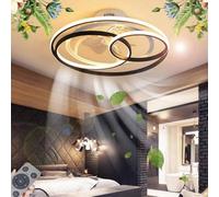 Ventilatore da Soffitto con Illuminazione Plafoniera Moderna A LED Telecomando Dimmerabile velocità del Vento Regolabile Ventilatore Calmo con Luce Soggiorno Camera da Letto Sala da Pra, 58cm