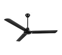 Ventilatore da soffitto con interruttore a parete Ventilatore nero Macchina del vento 3 velocità impostabili, ferro metallico, DxH 142 x 58 cm