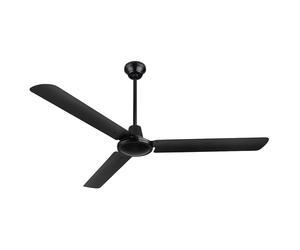 Ventilatore da soffitto con interruttore a parete Ventilatore nero Macchina del vento 3 velocità impostabili, ferro metallico, DxH 142 x 58 cm
