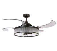 Ventilatore da Soffitto con Lampada e Telecomando Fanaway Corbelle Nero 122 CM [EEK: F]