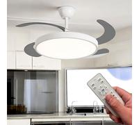 Ventilatore da soffitto con lampada LED da 40W con pale retrattili e telecomando [EEK: D]