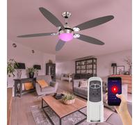 Ventilatore Da Soffitto Con Lampada Smart RGB LED Dimmerabile Con Telecomando [EEK: G]