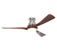Ventilatore da Soffitto Con LED e Telecomando Eco Regento Dc Cromo Noce 140 CM [EEK: D]