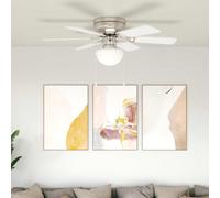 vidaXL Ventilatore da soffitto con luce Ø 82 cm Bianco
