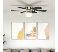 vidaXL Ventilatore da soffitto con luce Ø 82 cm Nero