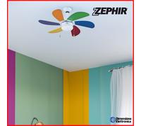Zephir Ventilatore Lampadario a Soffitto con Luce Pale Colorate 90cm ZFS690C