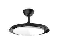 Cecotec Ventilatore da Soffitto con Luce con Pale Retrattili EnergySilence Aero 4500 Puzzle Invisible Black. 30W, Motore DC, Diametro 42", Luce LED, Telecomando, Timer, Funzione Estate/Inverno