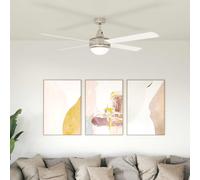 Ventilatore da soffitto con luce e telecomando Ø 130 cm Bianco