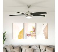 Ventilatore da soffitto con luce e telecomando Ø 130 cm Nero