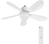 Ventilatore Da Soffitto Con Luce E Telecomando, 52/42cm Lampada Con Ventilatore Da Dimmable Led Ceiling Light With Timer 5 Blades Silent 3 Speeds For Living Room, Dormitory, Bedroom (52cm,40W)