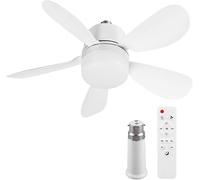 Ventilatore Da Soffitto Con Luce E Telecomando, 52/42cm Lampada Con Ventilatore Da Dimmable Led Ceiling Light With Timer 5 Blades Silent 3 Speeds For Living Room, Dormitory, Bedroom (52cm,40W+B22)
