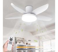 Ventilatore da Soffitto con Luce e Telecomando 92cm, Silenzioso Reversibile | 5 Pale, 6 Velocità Motore DC Silenzioso, CCT LED Dimmerabile, Lampadario Ventilatore da Soffitto per Camera Soggiorno, Bianco
