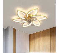 Ventilatore da Soffitto con Luce e Telecomando & APP Moderno Silenzioso Lampadario con Ventola Motore DC Estate/Inverno Modo Reversibile Dimmerabile Ventilatore con Plafoniera(Size:78*4CM【72W】,Color:G