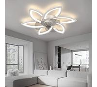 Ventilatore da Soffitto con Luce e Telecomando & APP Moderno Silenzioso Lampadario con Ventola Motore DC Estate/Inverno Modo Reversibile Dimmerabile Ventilatore con Plafoniera(Size:78*4CM【72W】,Color:W