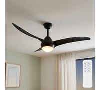 Ventilatore ALESUND LED con regolazione intensità e temperatura nero opaco R67142132