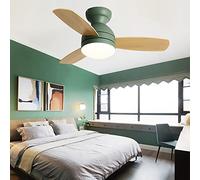 Ventilatore Da Soffitto Con Luce E Telecomando Dimmerabil 3 Pale Lampadario Con Ventilatore Reversibile 6 Velocità Timer Grosso Plafoniera Con Ventilatore Per Soggiorno Camera Da Letto-Green||120CM