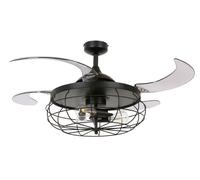 Ventilatore da Soffitto con Luce e Telecomando Fanaway Industri Nero 122 CM [EEK: F]