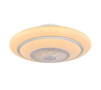 Ventilatore da soffitto con luce e telecomando Lampada da soffitto Ventilatore da soffitto Luce diurna effetto stella, CCT, metallo, bianco, 1x LED 24 watt 1400 lm 3000-6000, D 60 cm