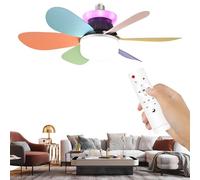 Ventilatore da Soffitto con Luce e Telecomando | Lampada RGB Ambient Dimmerabile 3 Velocità con Telecomando,Plafoniera LED Smontabile e Dimmerabile,per Ufficio Camera da Soggiorno Cucina Asilo