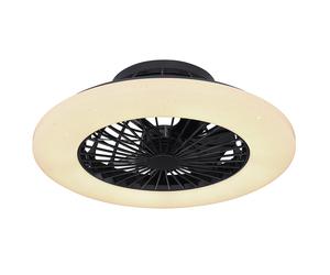 Ventilatore da soffitto con luce e telecomando Plafoniera silenziosa con ventola dimmerabile, timer luce notturna CCT effetto stella, LED 30 Watt 1800lm 3000-6500K, 50 cm, soggiorno