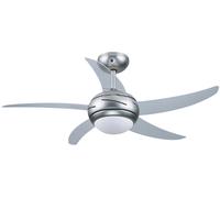 Ventilatore da soffitto con luce e telecomando Vinco 70911 silver con pala trasp