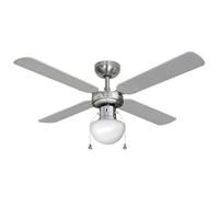 Ventilatore da Soffitto con Luce EDM 33801 Caribe Argentato 50 W