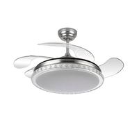 Ventilatore da Soffitto con Luce Fabrilamp Biliku Motore DC 6 Velocità Pale Retrattili Telecomando Timer Modalità Inverno