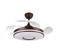 Ventilatore da Soffitto con Luce Fabrilamp Dani 32W Pale Retrattili Marrone Telecomando Timer