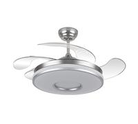 Ventilatore da Soffitto con Luce Fabrilamp Dani 72W 108cm 6 Velocità Pale Retrattili Telecomando Funzione Inverno