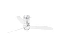 Ventilatore da Soffitto con Luce Faro MINI TUBE FAN 32W 128cm 6 Velocità Trasparente Telecomando Funzione Inverno