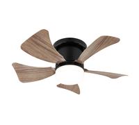 Globo Lighting Lampada da soffitto Hines 03609H 1x9W LED con ventilatore e telecomando nero-legno