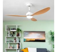 Ventilatore da Soffitto con Luce LED e 3 Pale ABS Wuled InnovaGoods Legno 36 W 52" Ø132 cm