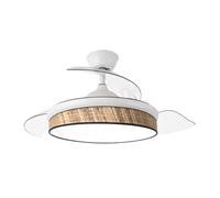 Ventilatore da Soffitto con Luce LED IluminaShop 72W 91cm Motore DC Pale Retrattili Telecomando Timer