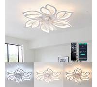 Ventilatore da Soffitto con Luce LED Regolabile, 65 cm, 3 Colori Luce e 6 Velocità, Telecomando Incluso.