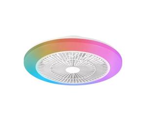 Ventilatore da Soffitto con Luce Philips Amigo Flat Fan Ceiling 60W 48cm 6 Velocità Telecomando LED RGB